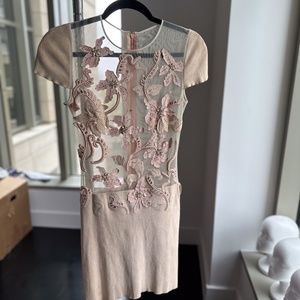 Jitrois Soft Pink Sheer Leather Dress with Belt